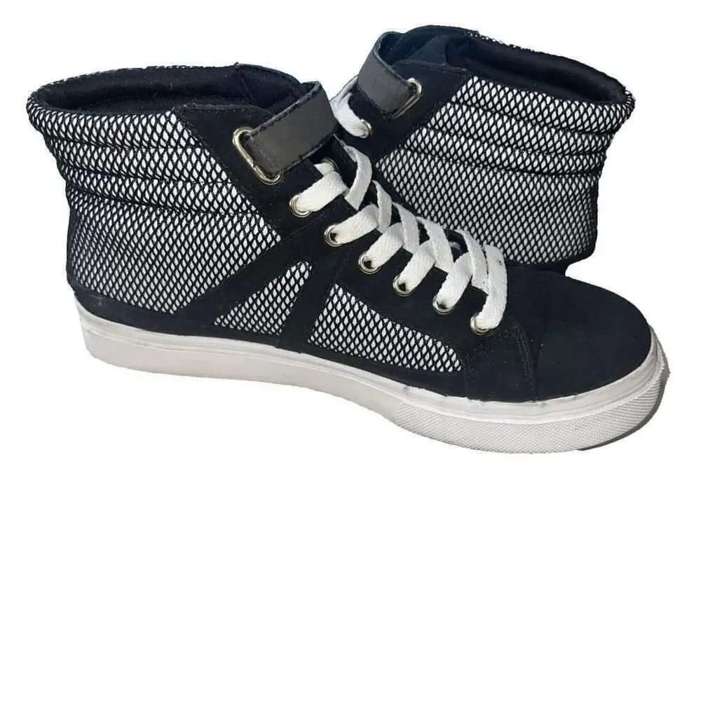 Women's Juicy Couture Chester High Top Fashion Sneakers Shoes Black White Sz 9